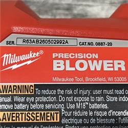 AS-IS Milwaukee 18V Lithium-Ion 570 MPH Brushless Cordless Precision Blower (Tool-Only)