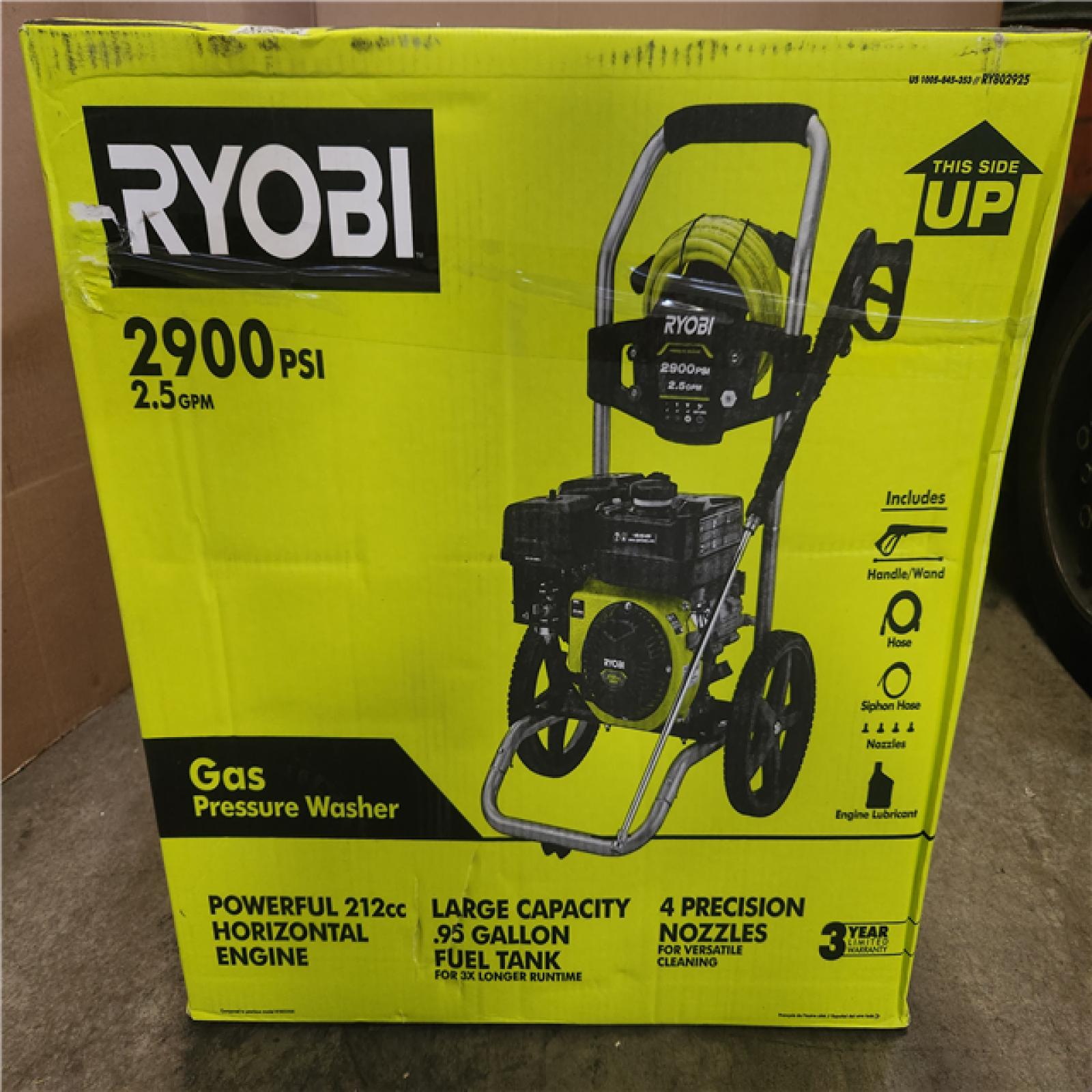 Phoenix NEW RYOBI 2900 PSI 2.5 GPM Cold Water Gas Pressure Washer with 212cc Engine