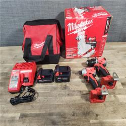 HOUSTON LOCATION - AS-IS (APPEARS LIKE NEW) M18 18-Volt Lithium-Ion Brushless Cordless Compact Hammer Drill/Impact Combo Kit (2-Tool) with (2) Batteries, Bag