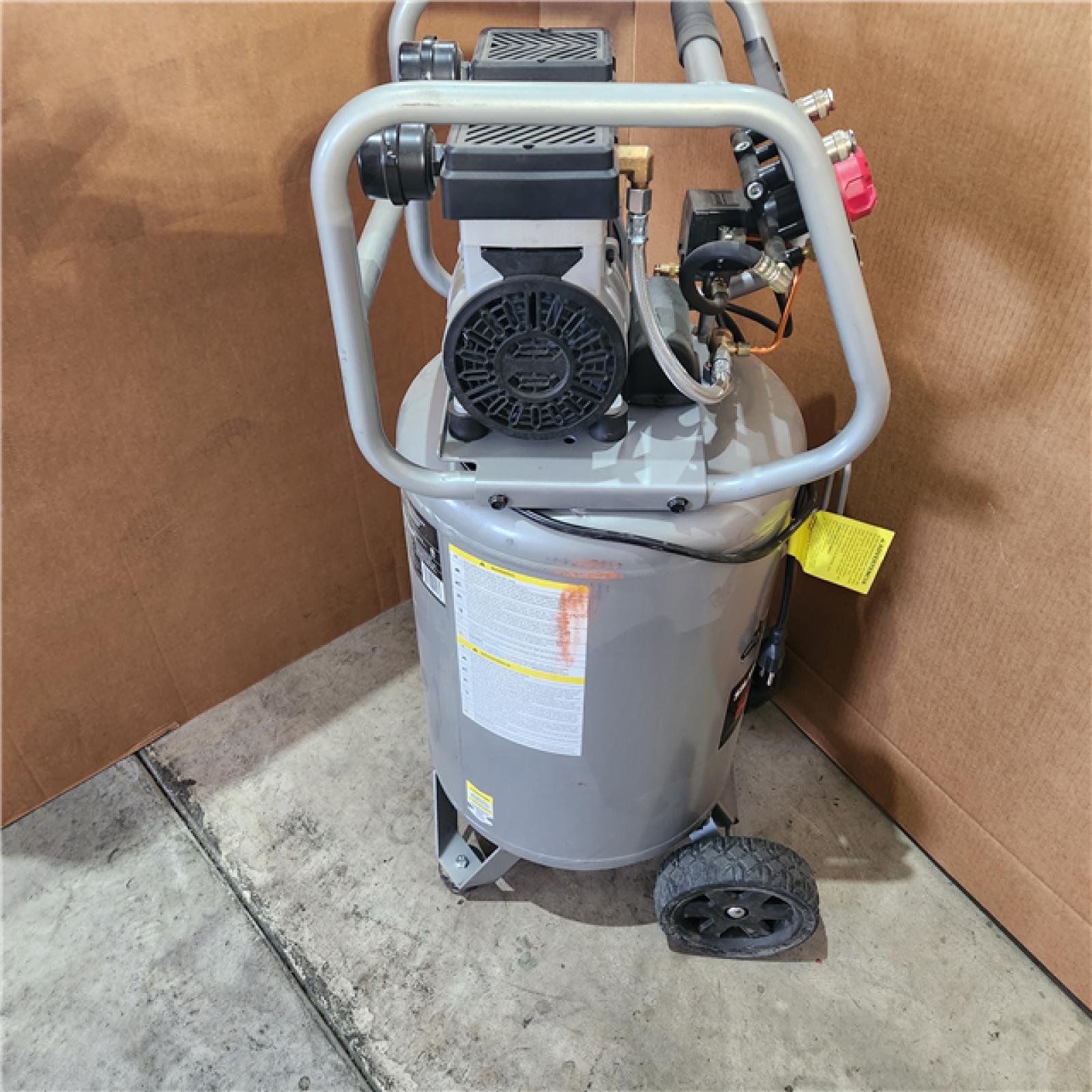 HOUSTON Location-AS-IS-Husky 20 Gal. Vertical Electric-Powered Silent Air Compressor APPEARS IN LIKE NEW Condition