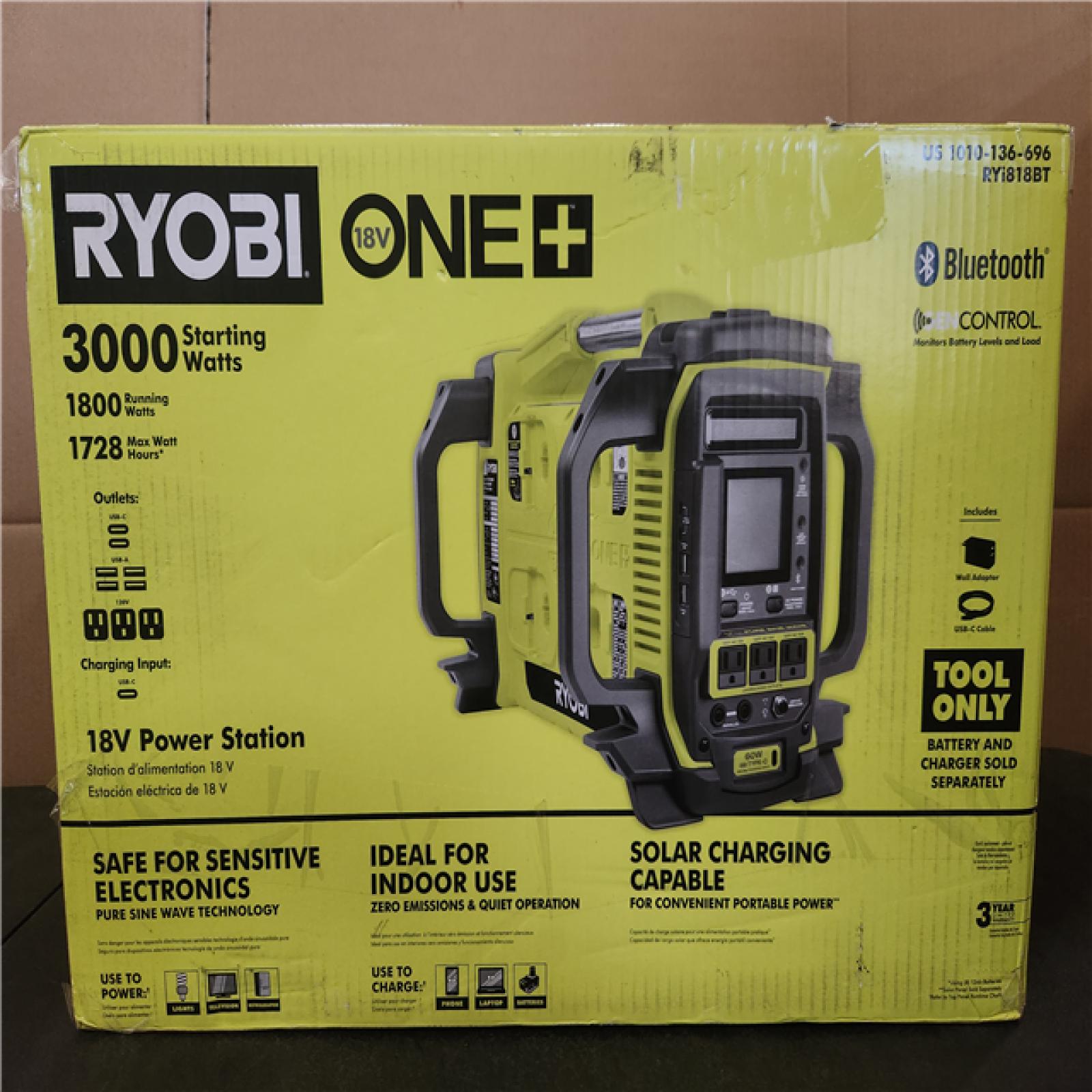 Phoenix NEW RYOBI 18V ONE+ 1800-Watt Portable Battery Inverter Power Station/8-Port Charger (Tool Only)