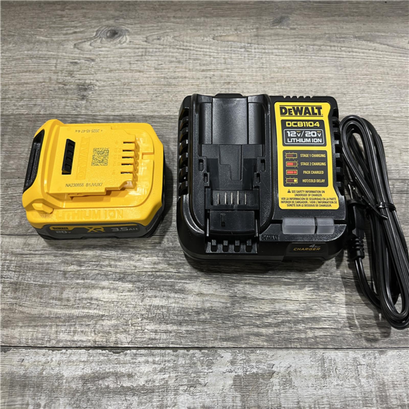 AS-IS DEWALT 20V MAX XR POWERSTACK Lithium-Ion Battery Starter Kit with 3.5Ah Battery and Charger