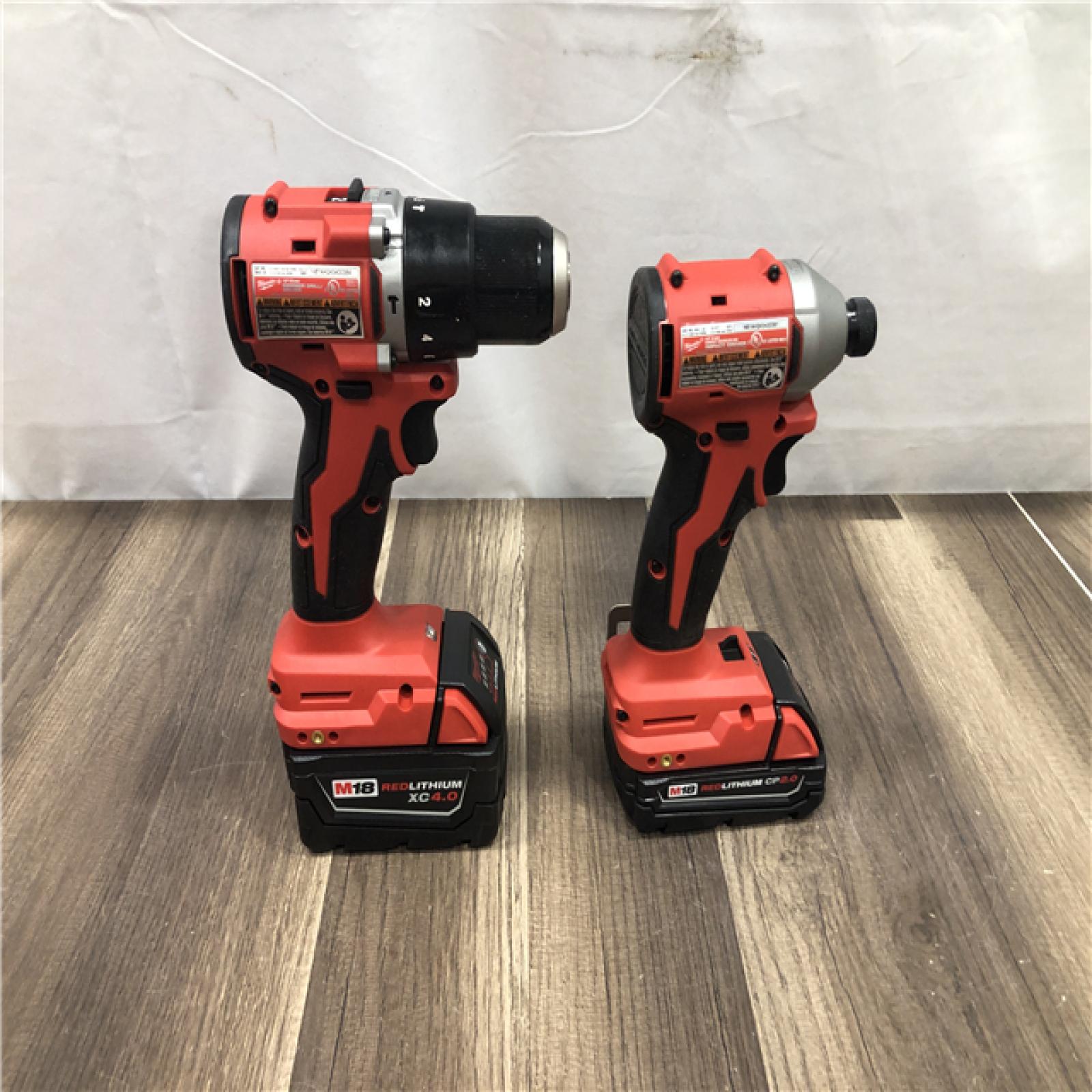 AS-IS Milwaukee 18-Volt Lithium-Ion Brushless Cordless Compact Hammer Drill/Impact Combo Kit