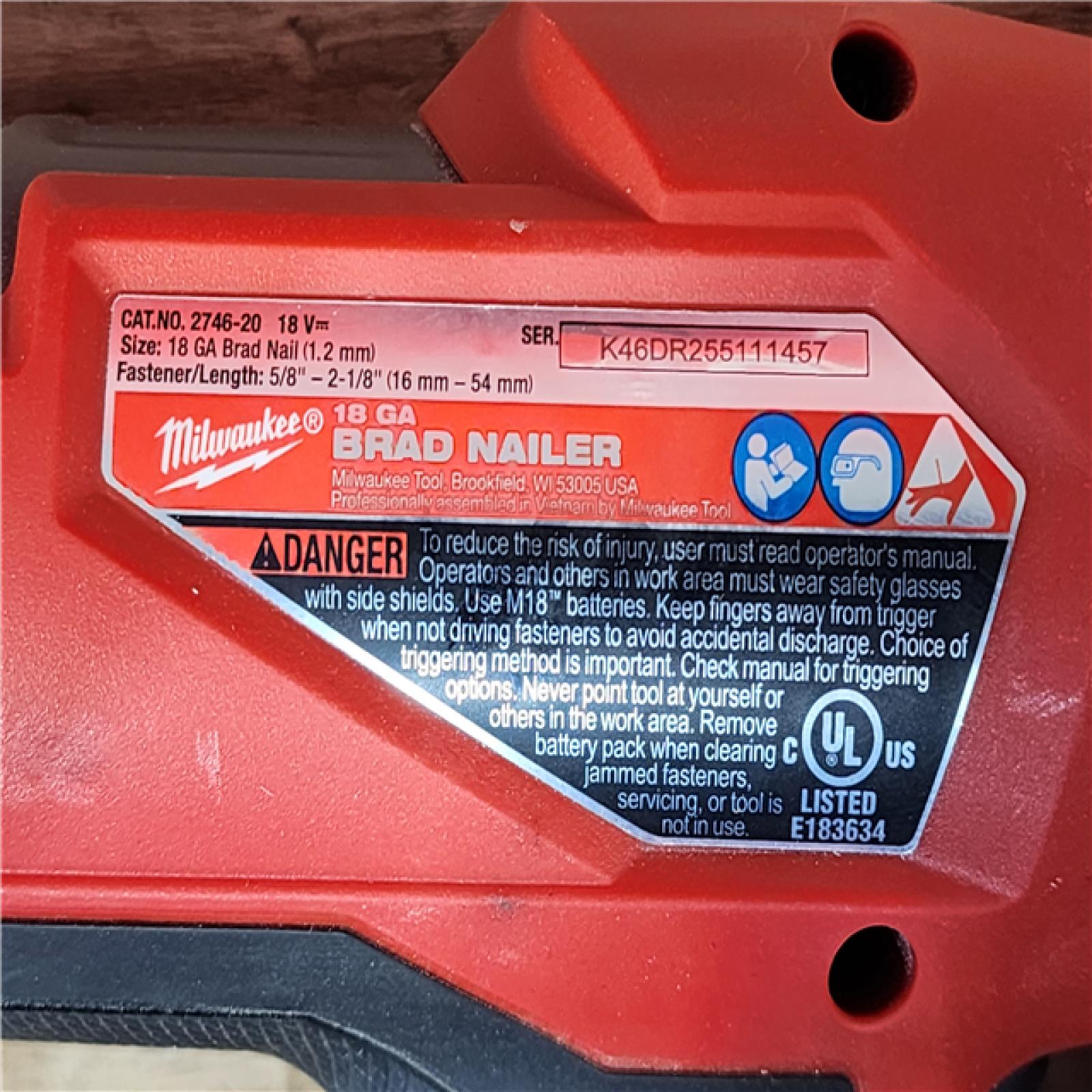 HOUSTON LOCATION - AS-IS Milwaukee FUEL 18-Volt Lithium-Ion Brushless Cordless Gen II 18-Gauge Brad Nailer (Tool-Only)