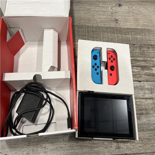AS-IS Nintendo Switch with Neon Blue and Neon Red Joy-Con