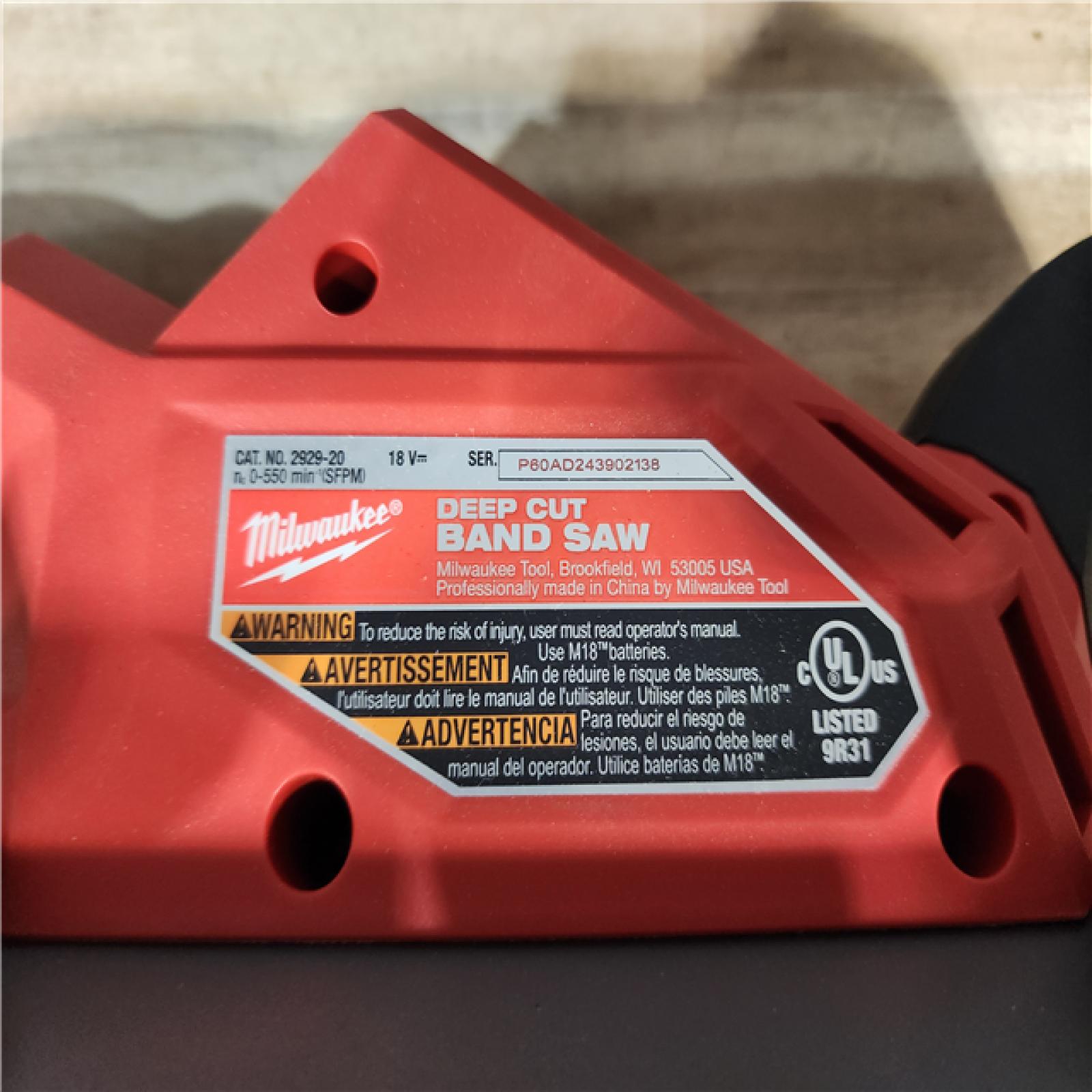 HOUSTON LOCATION - AS - IS Milwaukee FUEL 18V Lithium-Ion Brushless Cordless Deep Cut Band Saw (Tool-Only)