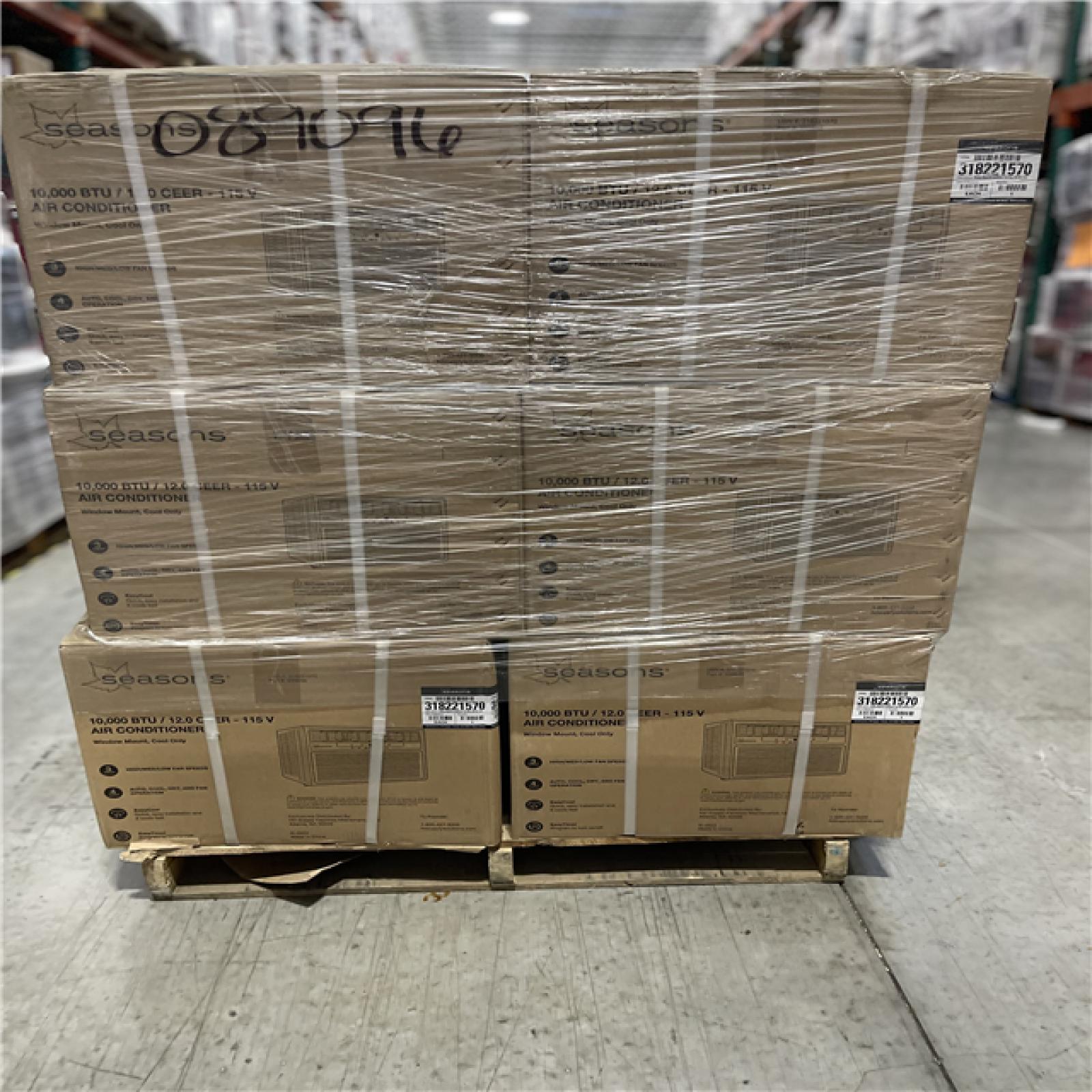 DALLAS LOCATION - SEASONS 10 000 BTU AIR CONDITIONER PALLET-(12 UNITS)