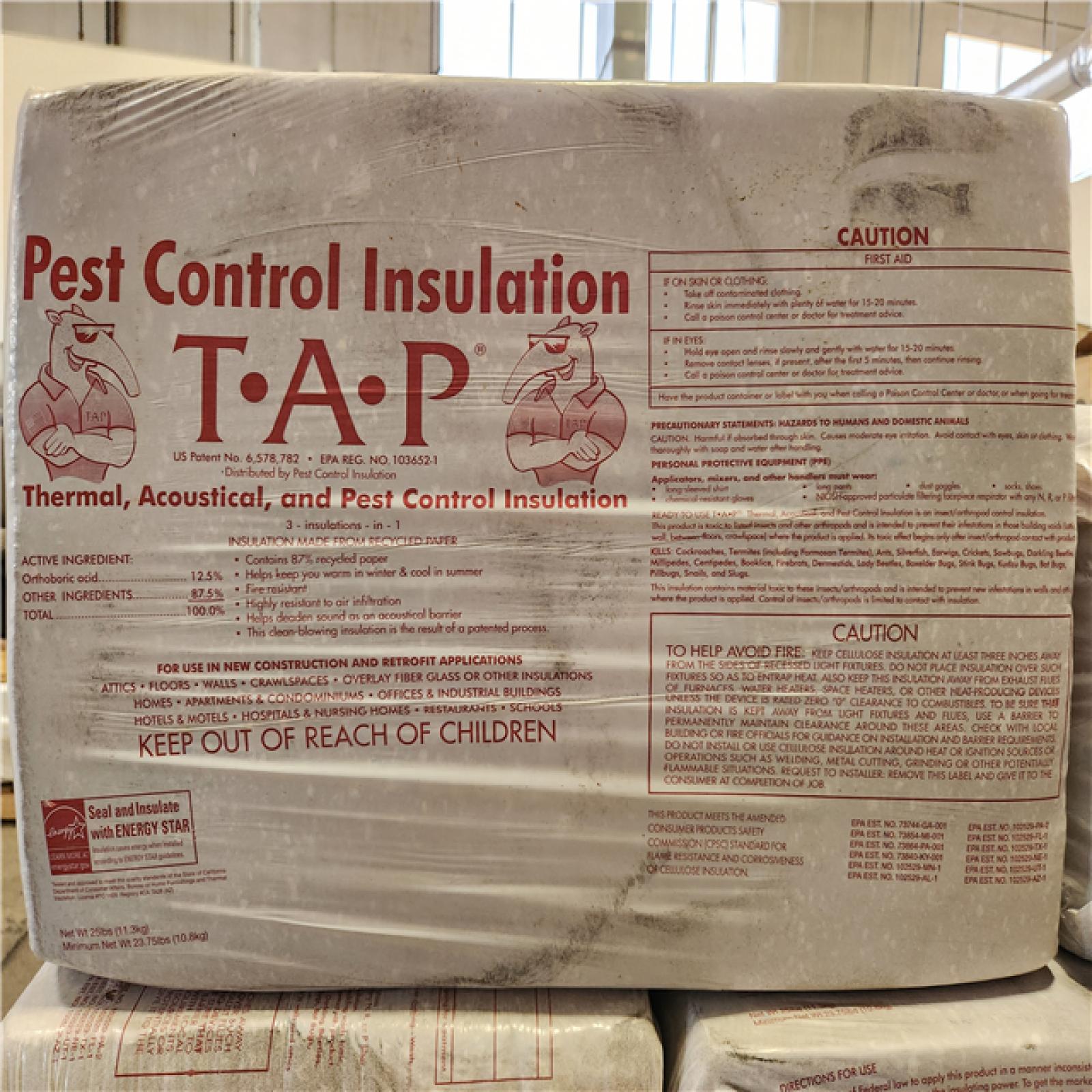 Phoenix Location Pest Control Insulation T.A.P Net Wt25lbs (11.3kg) Pallet (16 Bags)