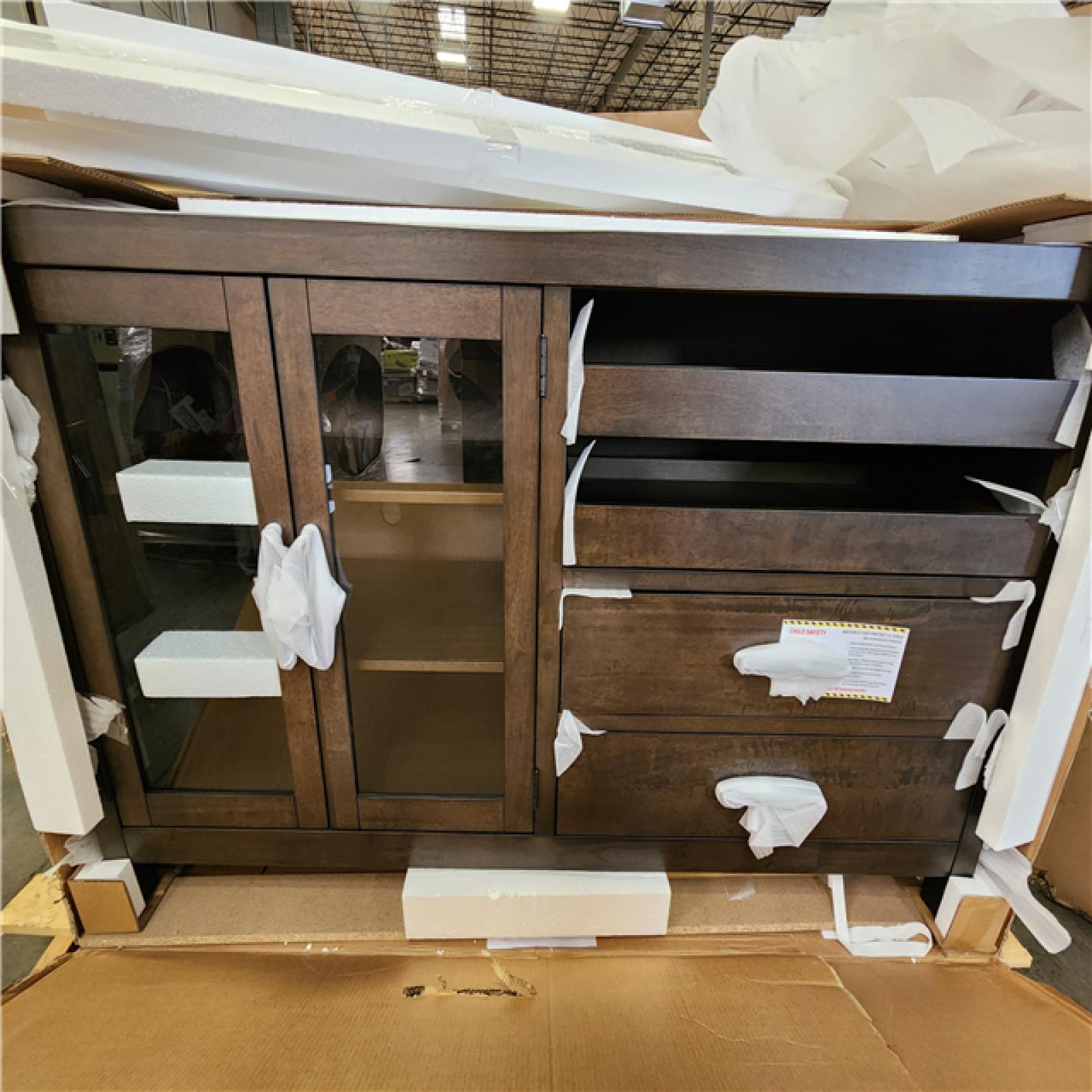 Phoenix NEW Steve Silver Napa Dusky Cedar Sideboard with Glass Cabinet Doors