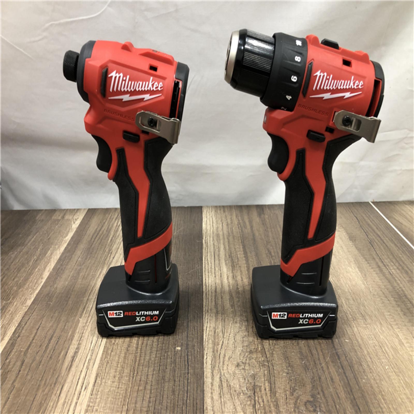 AS-IS Milwaukee 12-Volt Lithium-Ion Brushless Cordless Subcompact Drill and Impact Driver Combo Kit