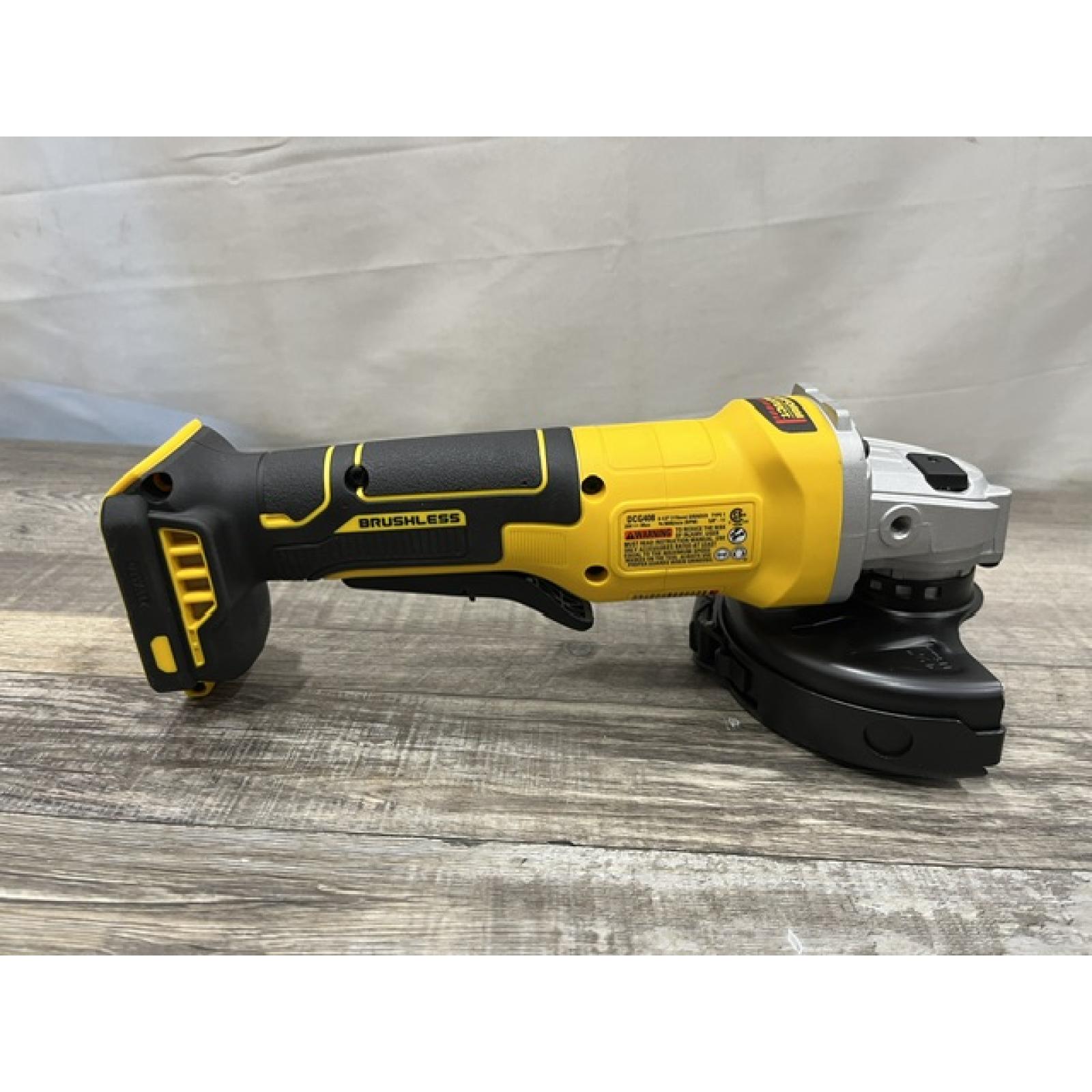AS-IS DEWALT 20V MAX Cordless Brushless 4-1/2 in. Angle Grinder with Paddle Switch (Tool Only)
