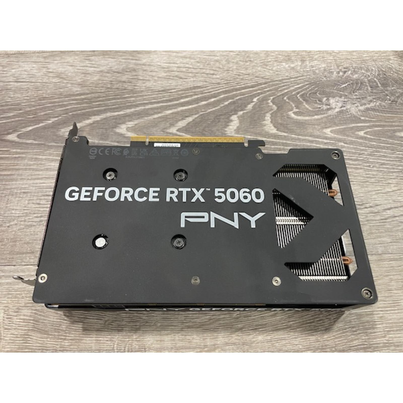 AS-IS PNY - NVIDIA GeForce RTX 5060 Overclocked 8GB GDDR7 PCI Express 5.0 Graphics Card with Dual Fan - Black
