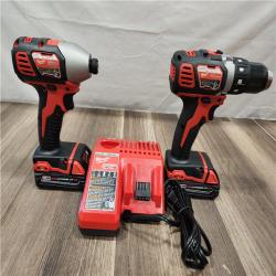 AS-IS- Milwaukee 18V Cordless Brushed 2-Tool Drill/Driver and Impact Driver Kit