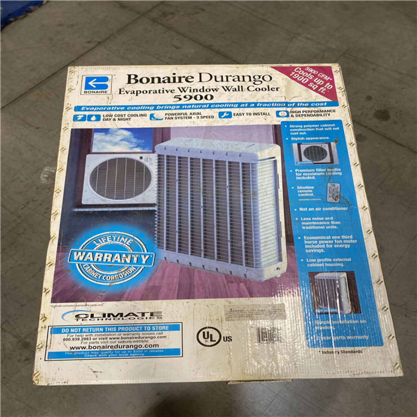 DALLAS LOCATION BONAIRE DURANGO EVAPORAITIVE WINDOW WALL COOLER 5900