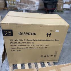 DALLAS LOCATION- AS-IS HUSKY Heavy Duty 52 in. W 9-Drawer Matte Army Green Rolling Tool Cabinet