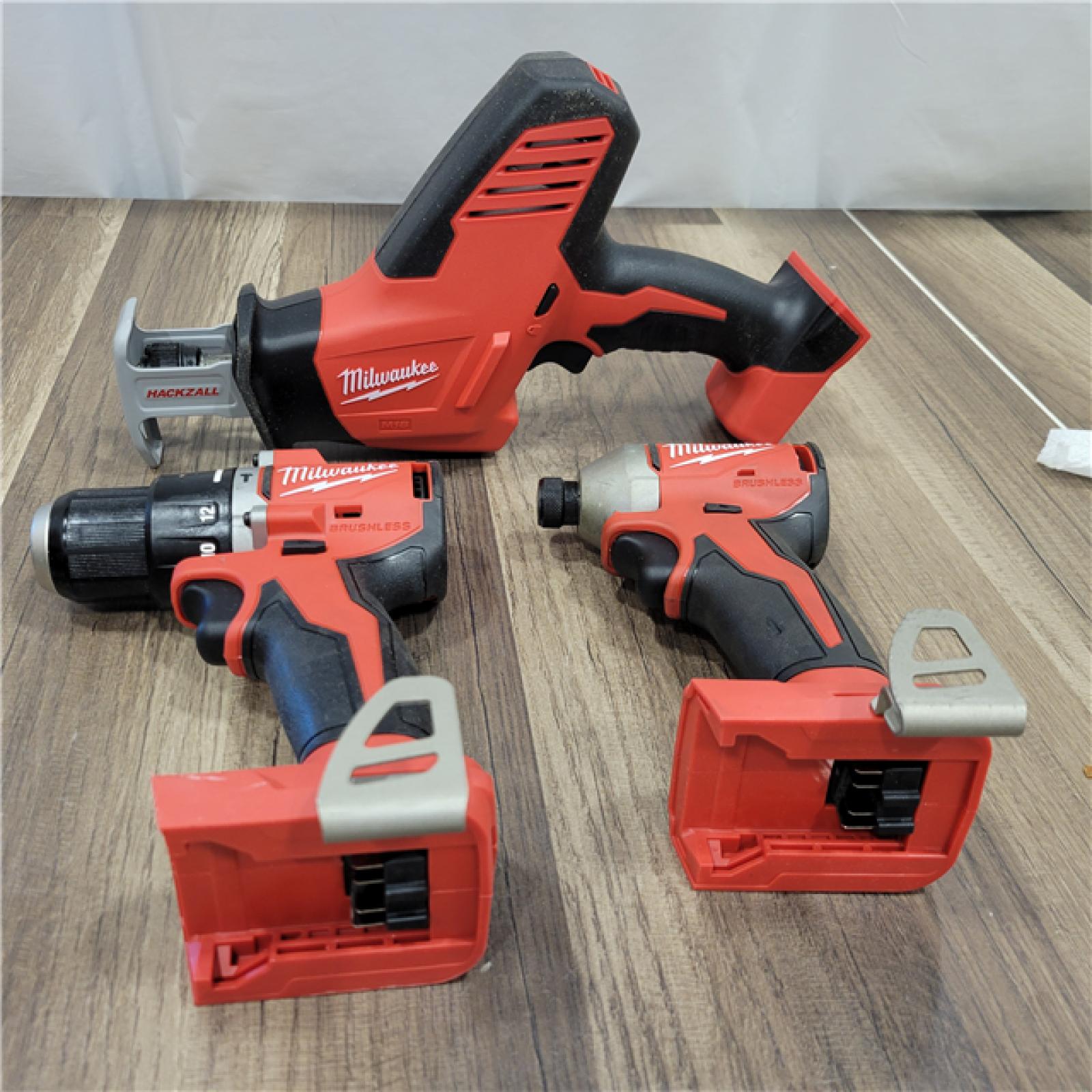 AS-IS Milwaukee M18 18-Volt Lithium-Ion Brushless Cordless Combo Kit (4-Tool) with 2-Batteries, 1-Charger and Tool Bag
