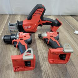 AS-IS Milwaukee M18 18-Volt Lithium-Ion Brushless Cordless Combo Kit (4-Tool) with 2-Batteries, 1-Charger and Tool Bag