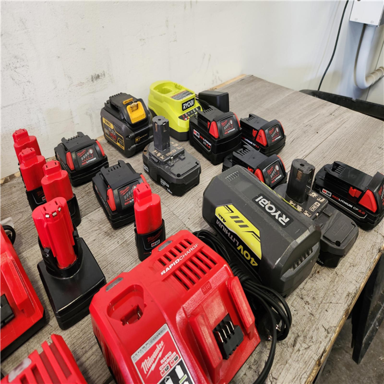 Phoenix Location AS-IS mixed Lot of Chargers and Batteries (8 chargers) (15 Batteries)