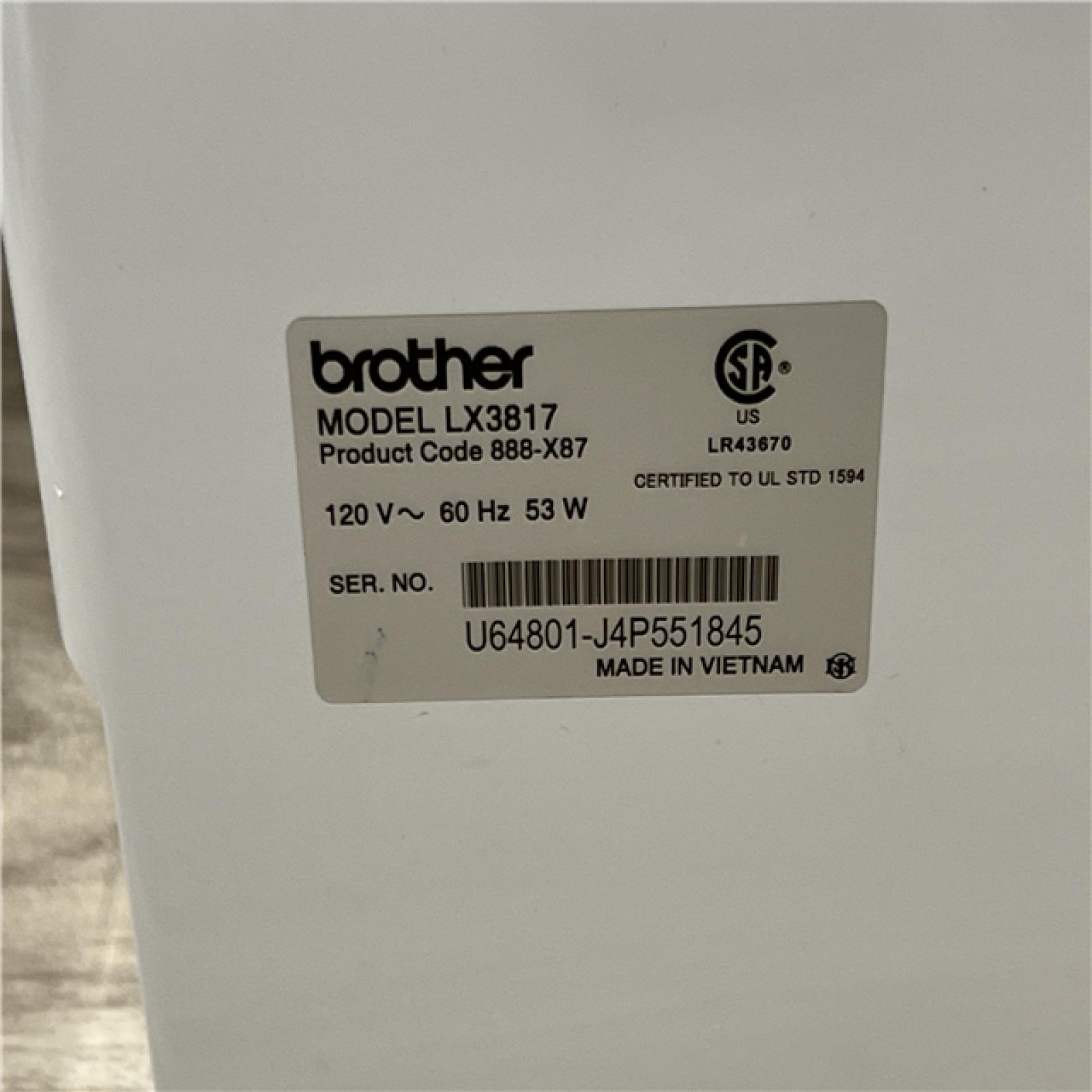AS-IS Brother LX3817 Reliable Beginner Full-Size Sewing Machine with 17 Built-In Stitches - White