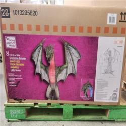 Phoenix NEW Home Accents Holiday 8 ft. Wide Gruesome Grounds Giant-Sized Color Changing Animated LED Wyvern H9