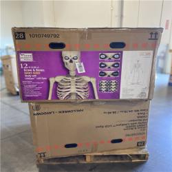 DALLAS LOCATION - Home Accents Holiday 12 ft. Grave & Bones Giant-Sized Skelly with LifeEyes™ LCD Eyes H5 - (2 UNITS)