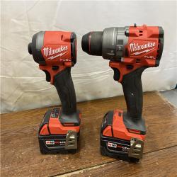 AS-IS MILWAUKEE M18 FUEL 18V Lithium-Ion Brushless Cordless Hammer Drill and Impact Driver Combo Kit (2-Tool) with 2 Batteries