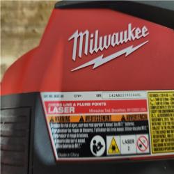 Houston Location AS-IS Milwaukee 12-Volt Lithium-Ion Cordless Green 125 ft. Cross Line and Plumb Points Laser Level (Tool-Only)