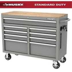Phoenix NEW Husky Tool Storage 46 in. W Gloss Gray Mobile Workbench Cabinet (SEALED)