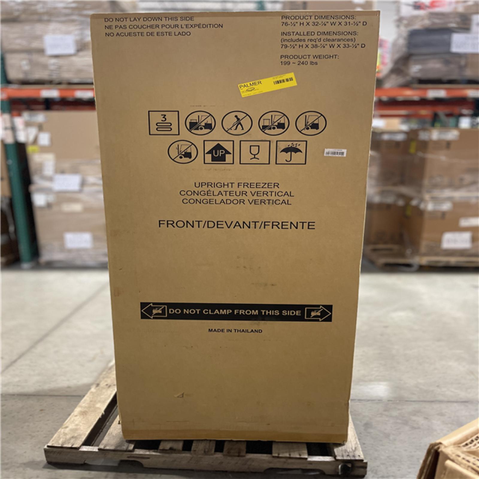 DALLAS LOCATION- NEW!- GE Garage Ready 21.3 cu. ft. Frost Free Defrost Upright Freezer in White