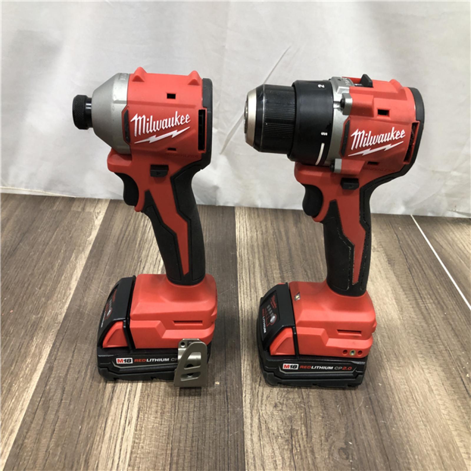 AS-IS Milwaukee 18V Lithium-Ion Brushless Cordless Compact Drill/Impact Combo Kit