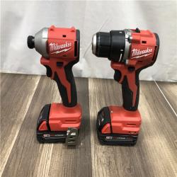 AS-IS Milwaukee 18V Lithium-Ion Brushless Cordless Compact Drill/Impact Combo Kit