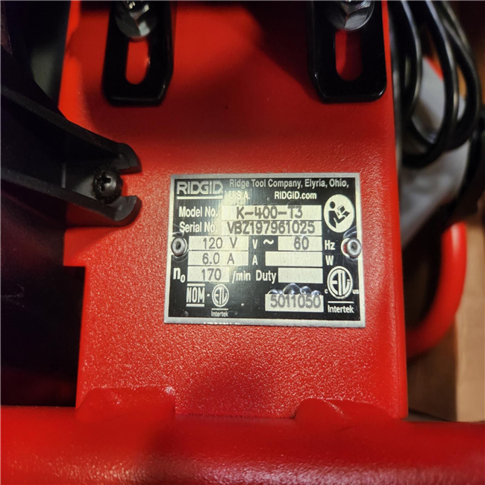 Phoenix NEW RIDGID K-400 Drain Cleaning Snake Auger 120-Volt Drum Machine with C-32IW 3/8 in. x 75 ft. Cable + 4-Piece Tool Set & Gl