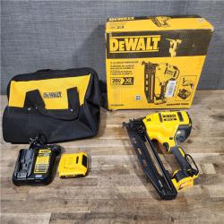HOUSTON LOCATION - AS-IS DeWalt 20V 16 Gauge Cordless Angled Finish Nailer Kit W/ 2Ah Battery