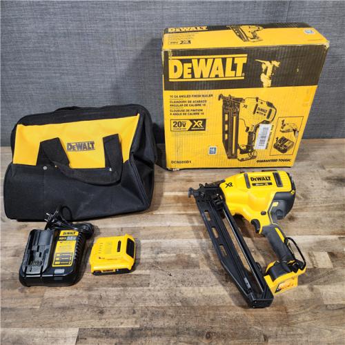 HOUSTON LOCATION - AS-IS DeWalt 20V 16 Gauge Cordless Angled Finish Nailer Kit W/ 2Ah Battery