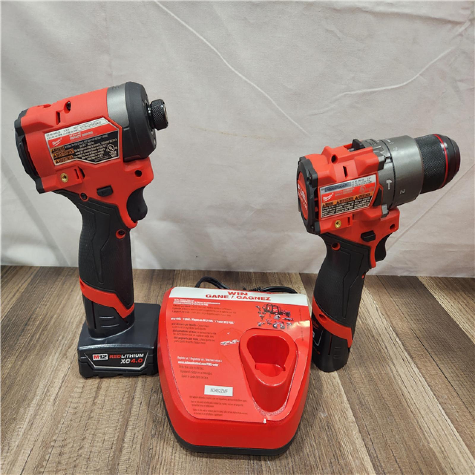 AS-IS- Milwaukee 12V Brushless Hammer Drill and Impact Driver Combo Kit