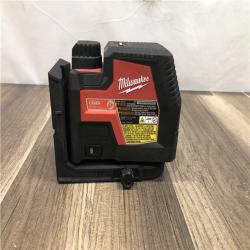AS-IS Milwaukee 100 ft. REDLITHIUM Lithium-Ion USB Green Rechargeable Cross Line Laser Level with Charger
