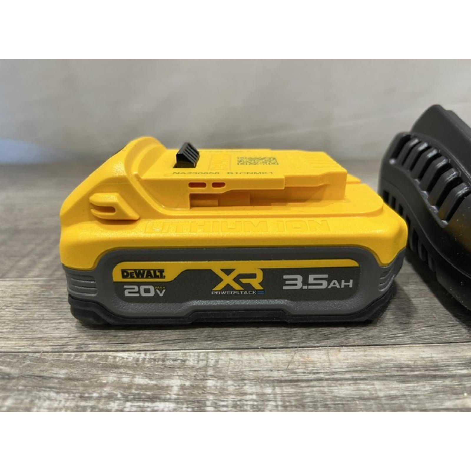 AS-IS DEWALT 20V MAX XR POWERSTACK Lithium-Ion Battery Starter Kit with 3.5Ah Battery and Charger
