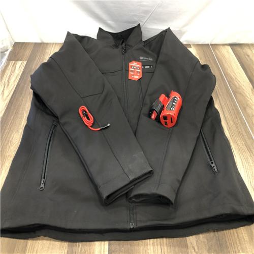 AS-IS Milwaukee Men's 2X-Large 12-Volt Lithium-Ion Cordless Tough Shell Black Heated Jacket with