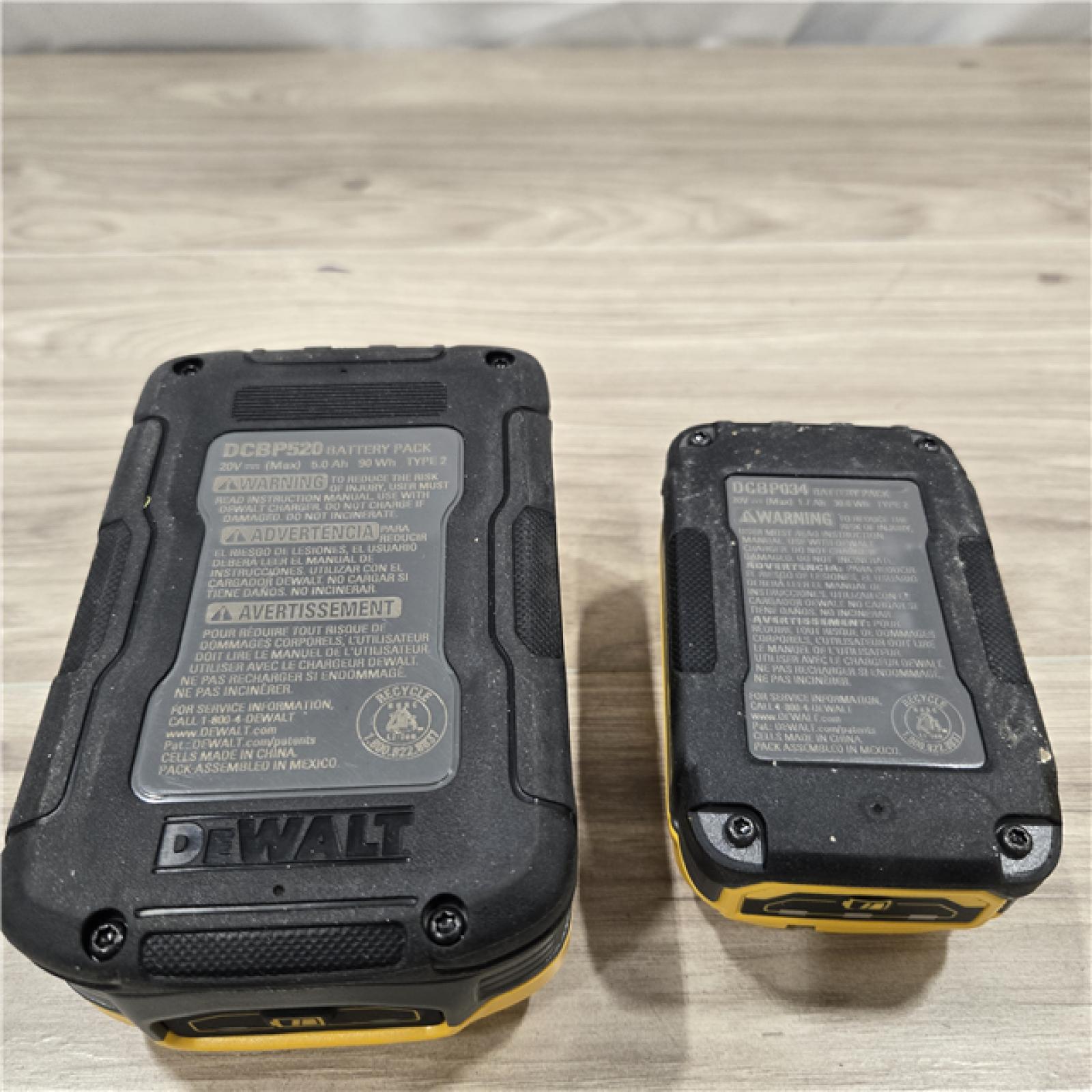 AS-IS DeWalt 20V MAX POWERSTACK DCBP315-2C Lithium-Ion 1.7Ah and 5Ah Battery and Charger Starter Kit