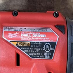 Houston Location AS-IS Milwaukee FUEL 12V Lithium-Ion Brushless Cordless 4-in-1 Installation 3/8 in. Drill Driver with 4 Tool Head (Tool-Only)