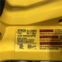 AS-IS DEWALT 20V MAX* XR Brushless Cordless Belt Sander (Tool-Only)