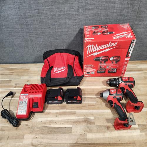 HOUSTON LOCATION - AS-IS Milwaukee 18V Lithium-Ion Cordless Drill Driver/Impact Driver Combo Kit