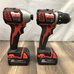AS-IS Milwauke 18V Lithium-Ion Cordless Drill Driver/Impact Driver Combo Kit