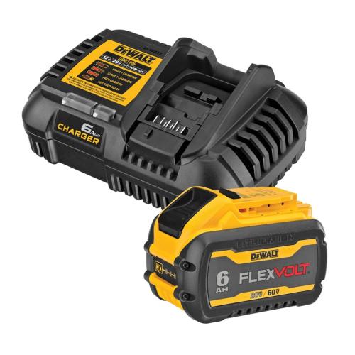 NEW - DEWALT FLEXVOLT 20V/60V MAX Lithium-Ion 6.0Ah Battery Pack with 6 Amp Output Charger