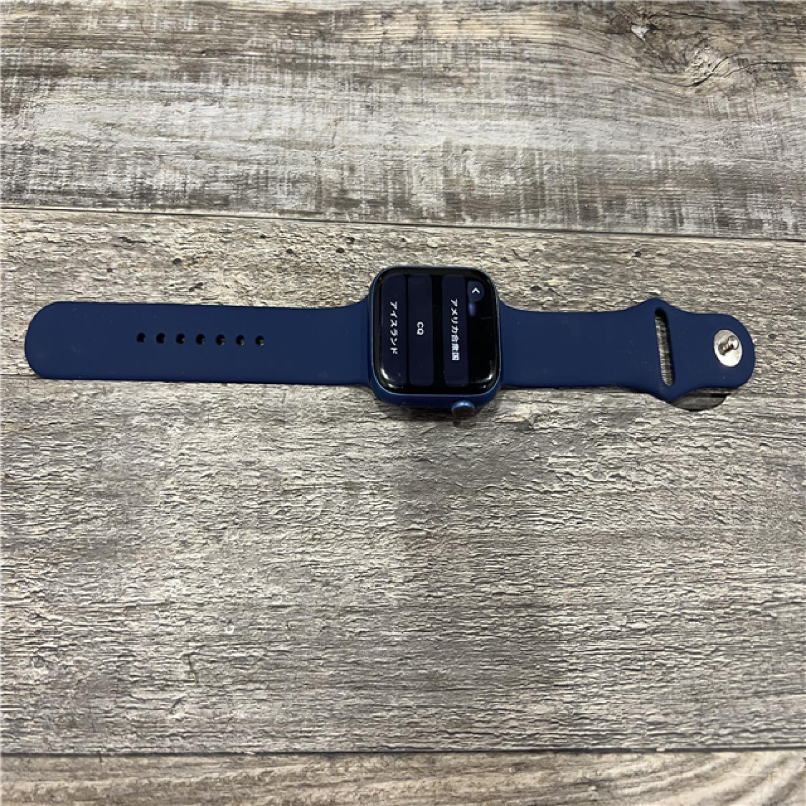 AS-IS Apple Watch Series 7 45MM Blue-GPS+Cellular-Abyss Blue Sport Band