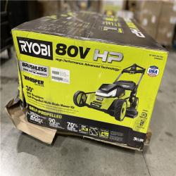 DALLAS LOCATION- RYOBI 80V HP Brushless Battery Cordless Electric 30 in. Multi-Blade Lawn Mower