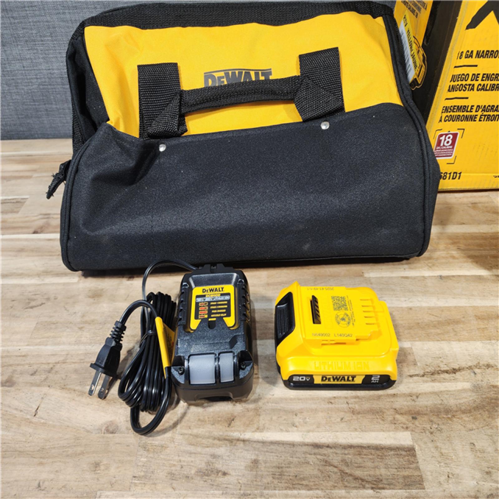 HOUSTON LOCATION - AS-IS DEWALT 20V MAX XR Lithium-Ion Cordless 18-Gauge Narrow Crown Stapler Kit