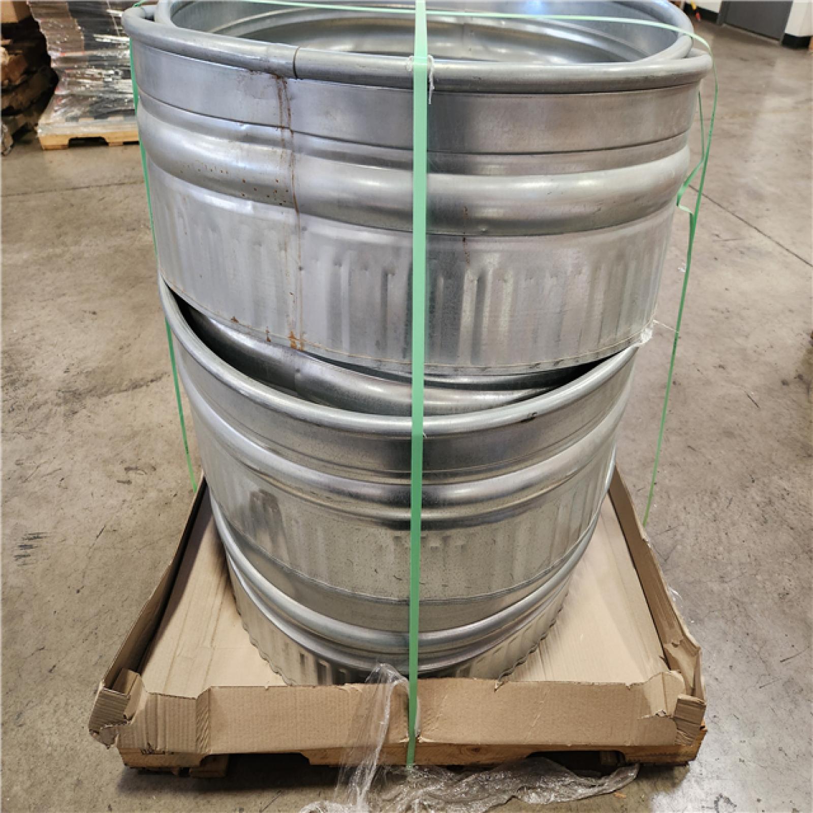 Phoenix Location Behlen Country 36 in. x 12 in. Round Galvanized Steel Wood Fire Ring Pallet