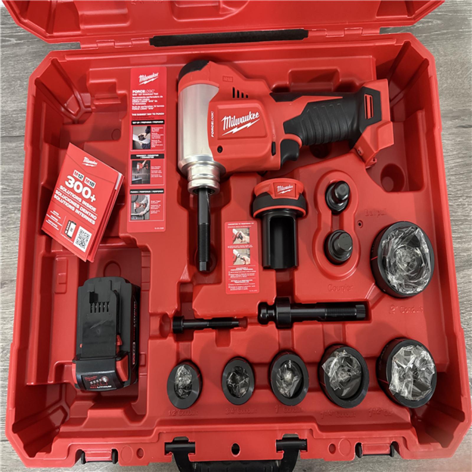California AS-IS Milwaukee M18 Forcelogic 10T Knockout Tool  Includes (1) Battery and Hard Case