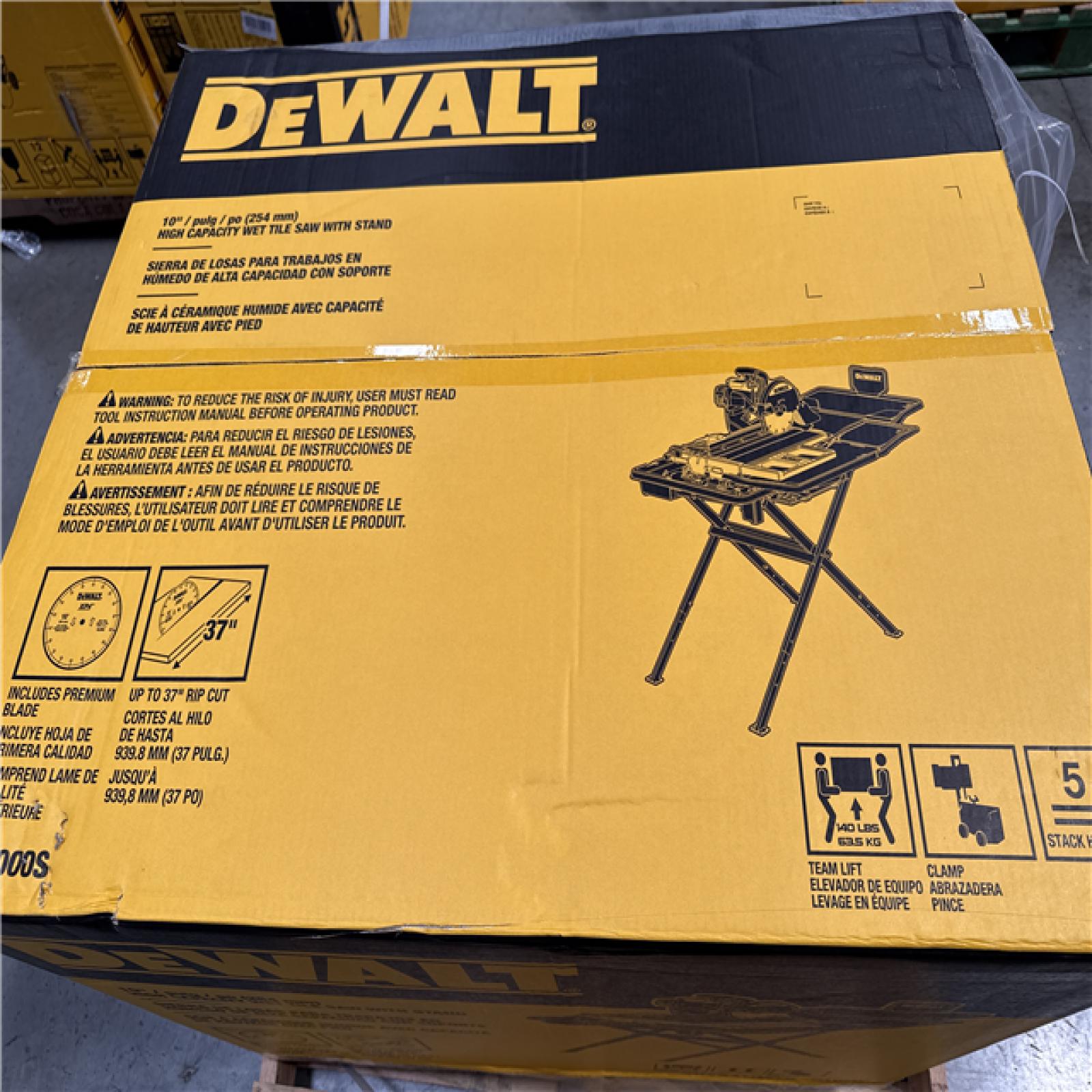 California NEW DeWalt 10” High Capacity Wet Tile Saw w/Stand